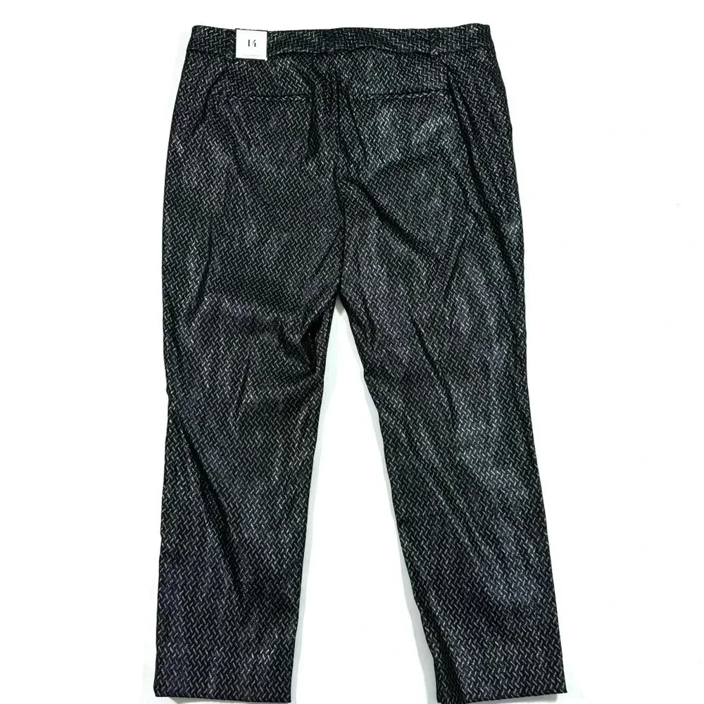 New White House Black Market The Slim Ankle Pants Metallic Black